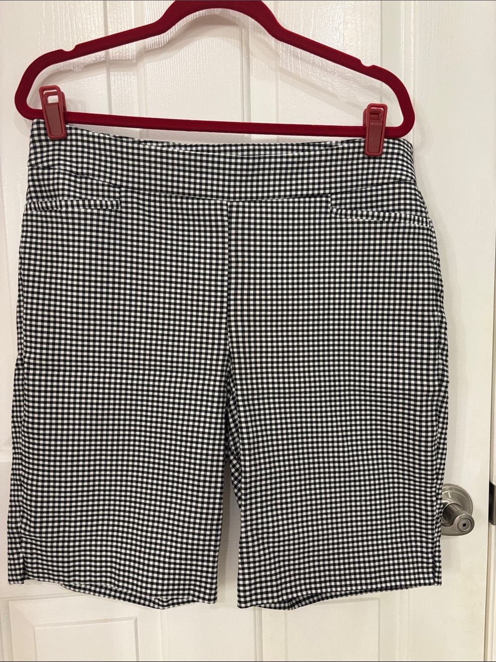Chico's Black and White Gingham Bermuda Shorts